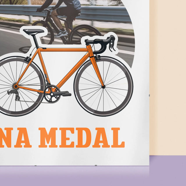 Zdjęcie I Podpis: Rowerzysta Na Medal - Personalizowany Plakat