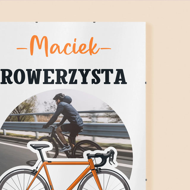 Zdjęcie I Podpis: Rowerzysta Na Medal - Personalizowany Plakat