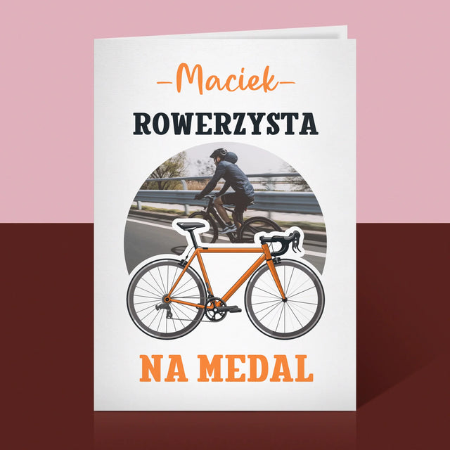 Zdjęcie I Podpis: Rowerzysta Na Medal - Kartka z Życzeniami