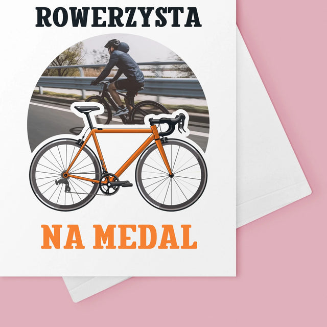 Zdjęcie I Podpis: Rowerzysta Na Medal - Kartka z Życzeniami