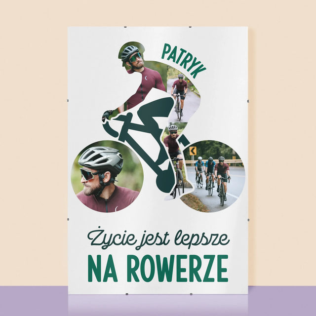 Kształt Ze Zdjęć: Życie Jest Lepsze Na Rowerze - Personalizowany Plakat