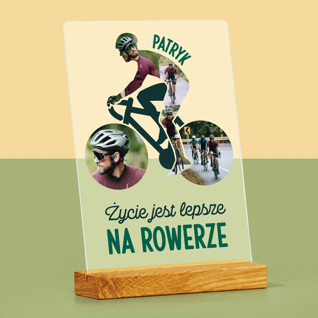 Kształt Ze Zdjęć: Życie Jest Lepsze Na Rowerze - Wydruk Na Szkle Akrylowym