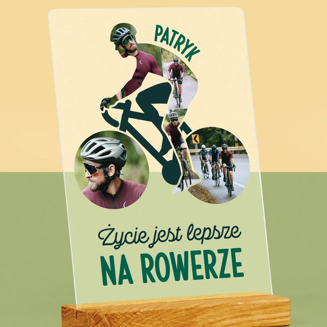 Kształt Ze Zdjęć: Życie Jest Lepsze Na Rowerze - Wydruk Na Szkle Akrylowym