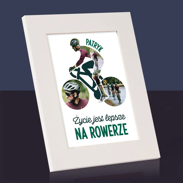 Kształt Ze Zdjęć: Życie Jest Lepsze Na Rowerze - Ramka Na Zdjęcie