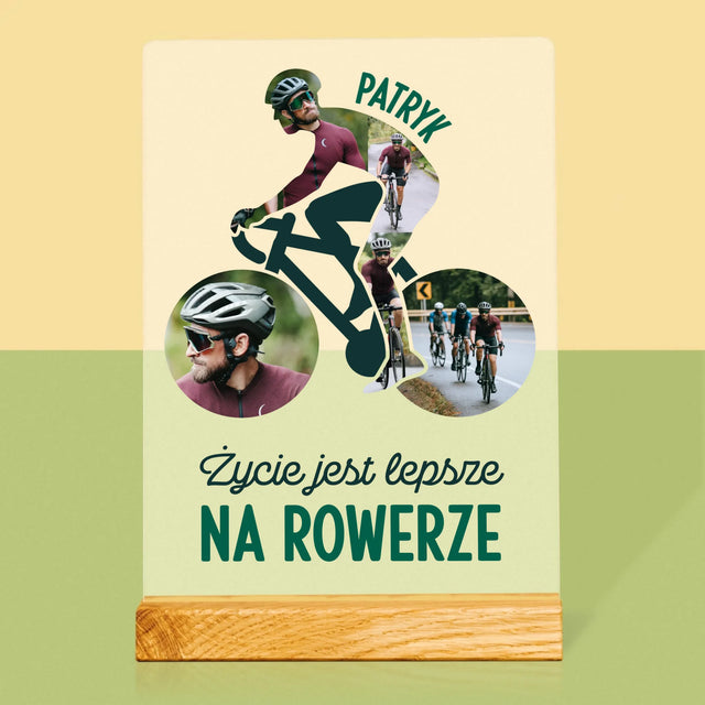 Kształt Ze Zdjęć: Życie Jest Lepsze Na Rowerze - Wydruk Na Szkle Akrylowym