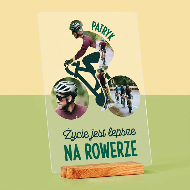 Kształt Ze Zdjęć: Życie Jest Lepsze Na Rowerze - Wydruk Na Szkle Akrylowym