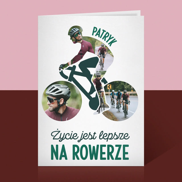 Kształt Ze Zdjęć: Życie Jest Lepsze Na Rowerze - Kartka z Życzeniami