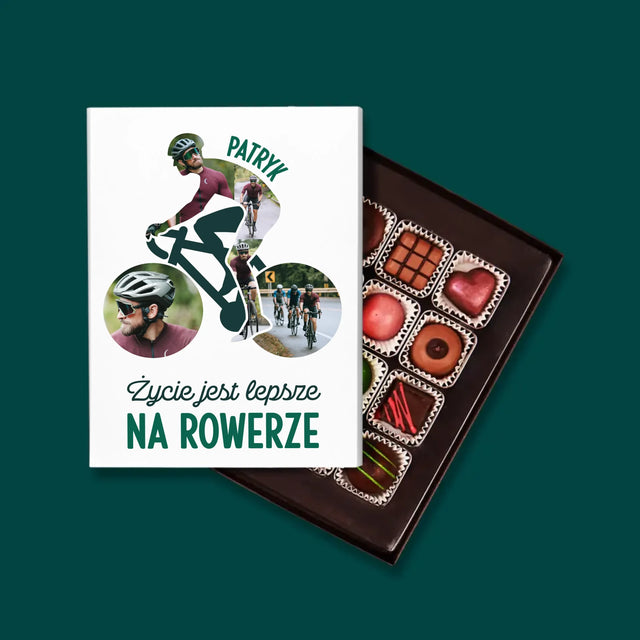 Kształt Ze Zdjęć: Życie Jest Lepsze Na Rowerze - Personalizowane Praliny