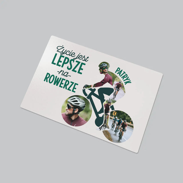 Kształt Ze Zdjęć: Życie Jest Lepsze Na Rowerze - Podkładka Na Biurko