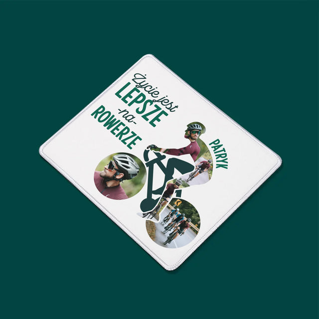 Kształt Ze Zdjęć: Życie Jest Lepsze Na Rowerze - Podkładka Pod Myszkę