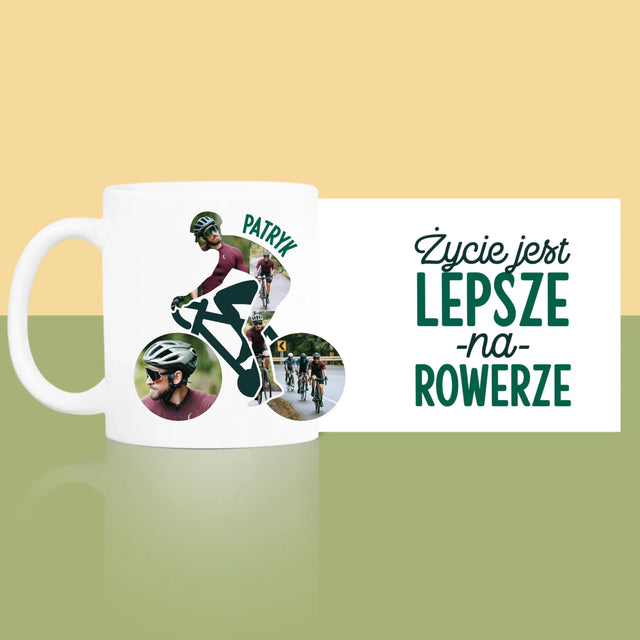 Kształt Ze Zdjęć: Życie Jest Lepsze Na Rowerze - Kubek z Nadrukiem