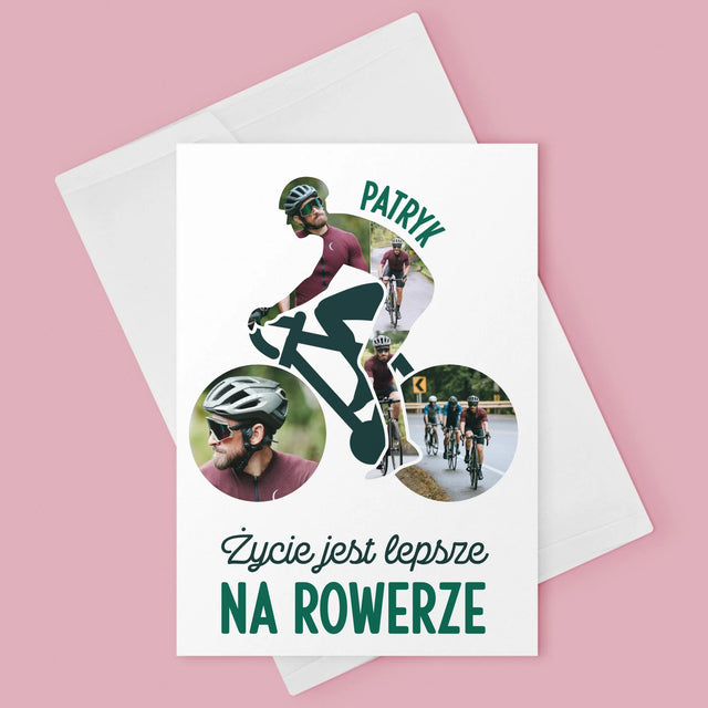 Kształt Ze Zdjęć: Życie Jest Lepsze Na Rowerze - Kartka z Życzeniami