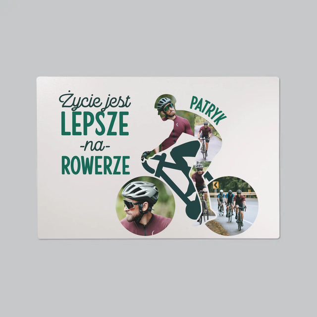 Kształt Ze Zdjęć: Życie Jest Lepsze Na Rowerze - Podkładka Na Biurko