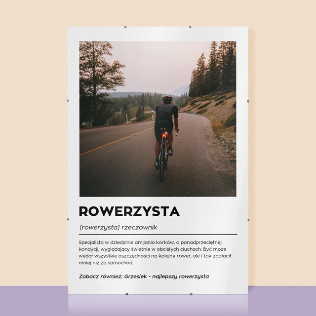 Zdjęcie I Podpis: Rowerzysta Definicja - Personalizowany Plakat