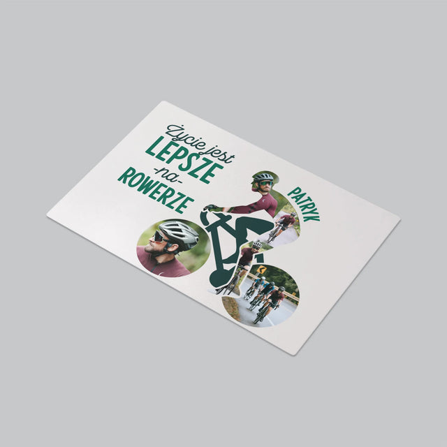 Kształt Ze Zdjęć: Życie Jest Lepsze Na Rowerze - Podkładka Na Biurko