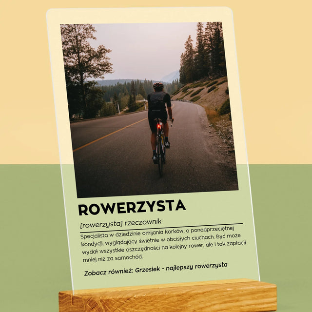 Zdjęcie I Podpis: Rowerzysta Definicja - Wydruk Na Szkle Akrylowym