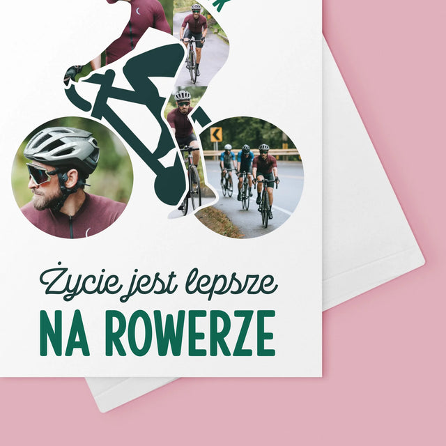 Kształt Ze Zdjęć: Życie Jest Lepsze Na Rowerze - Kartka z Życzeniami