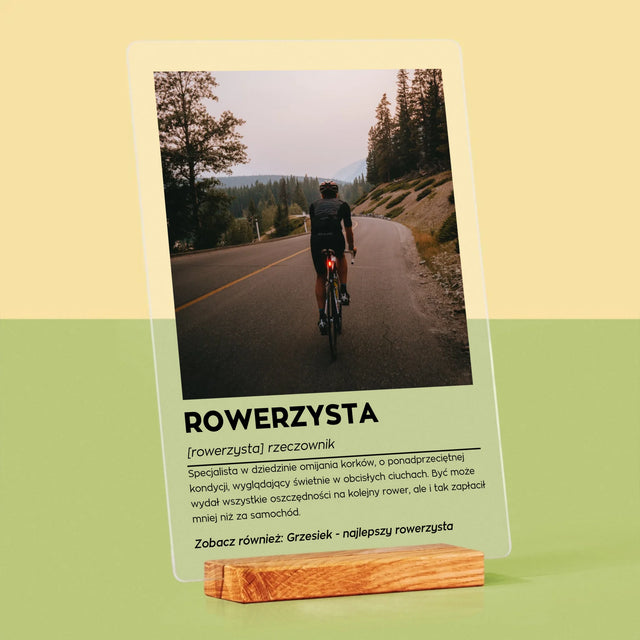Zdjęcie I Podpis: Rowerzysta Definicja - Wydruk Na Szkle Akrylowym