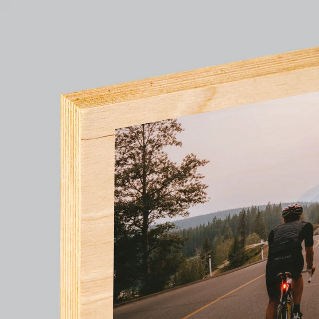 Zdjęcie I Podpis: Rowerzysta Definicja - Wydruk Na Drewnie