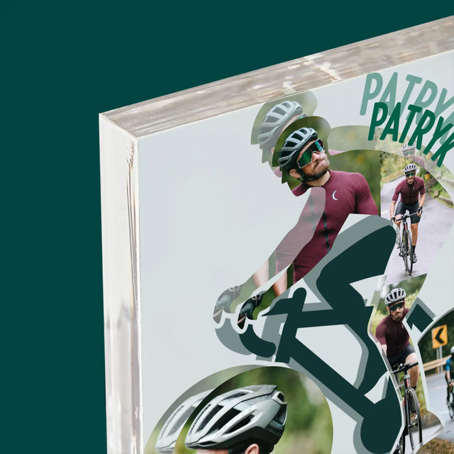 Kształt Ze Zdjęć: Życie Jest Lepsze Na Rowerze - Blok Akrylowy z Nadrukiem