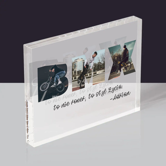 Słowo Ze Zdjęć: Bmx - Blok Akrylowy z Nadrukiem