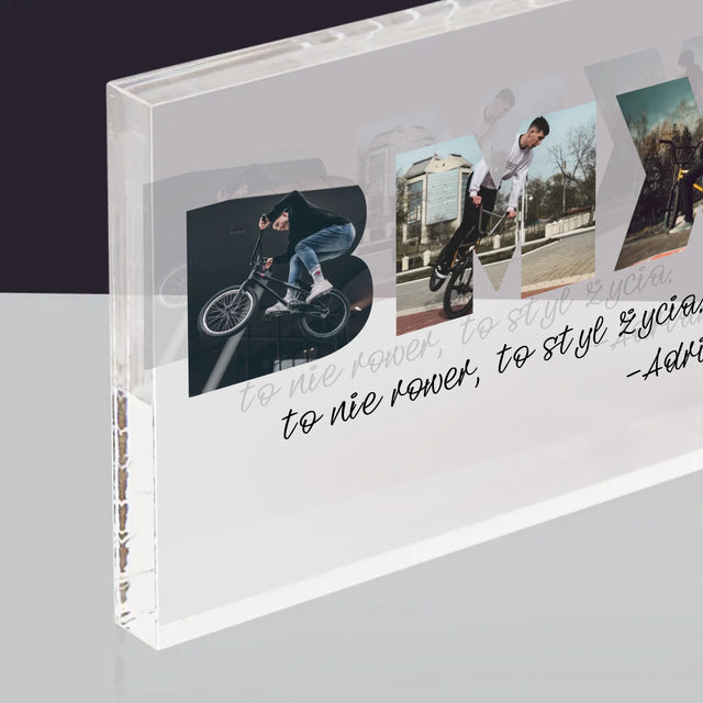Słowo Ze Zdjęć: Bmx - Blok Akrylowy z Nadrukiem