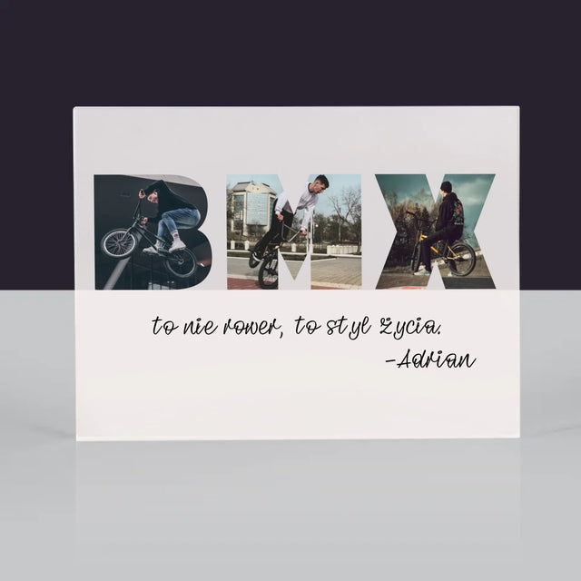 Słowo Ze Zdjęć: Bmx - Blok Akrylowy z Nadrukiem