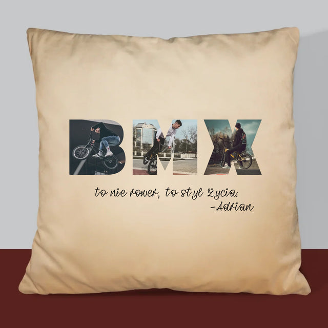 Słowo Ze Zdjęć: Bmx - Poduszka z Nadrukiem