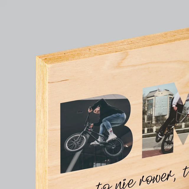 Słowo Ze Zdjęć: Bmx - Wydruk Na Drewnie