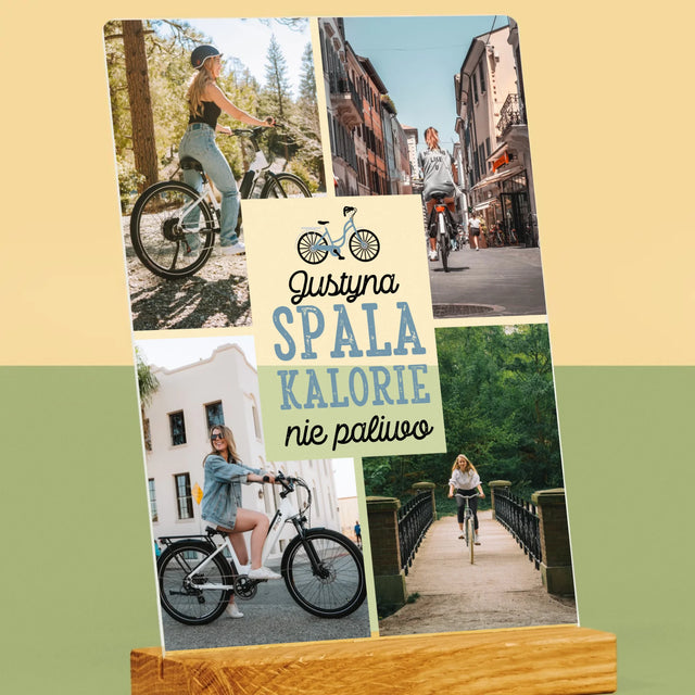 Fotokolaż: Spala Kalorie, Nie Paliwo - Wydruk Na Szkle Akrylowym