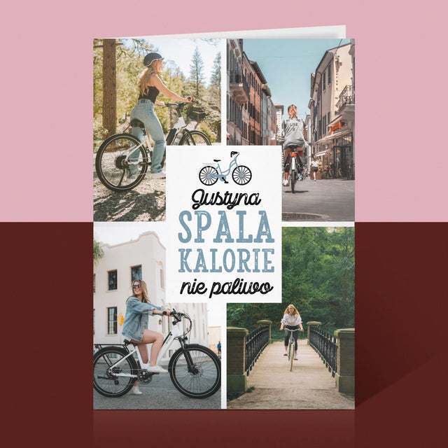 Fotokolaż: Spala Kalorie, Nie Paliwo - Kartka z Życzeniami