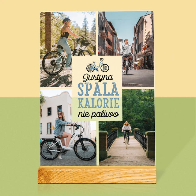 Fotokolaż: Spala Kalorie, Nie Paliwo - Wydruk Na Szkle Akrylowym