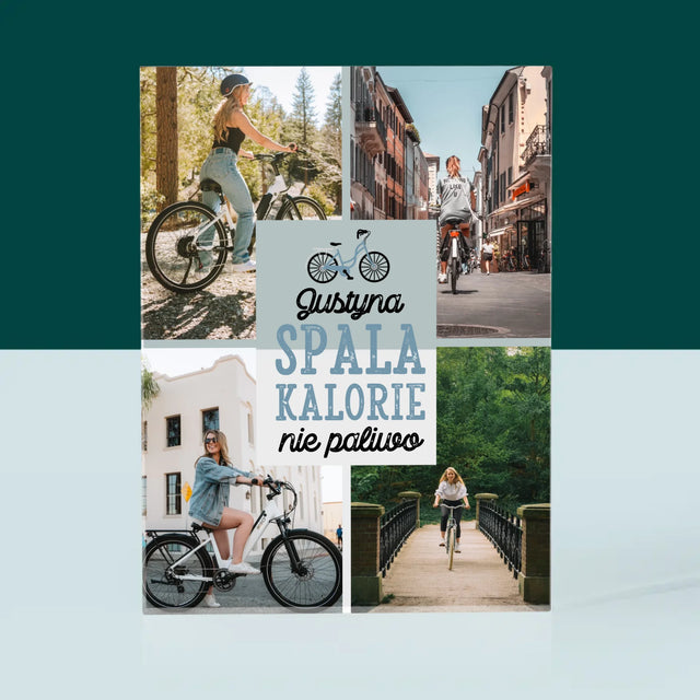 Fotokolaż: Spala Kalorie, Nie Paliwo - Blok Akrylowy z Nadrukiem