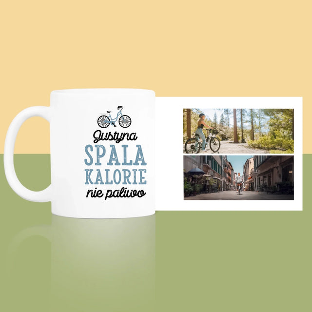 Fotokolaż: Spala Kalorie, Nie Paliwo - Kubek z Nadrukiem