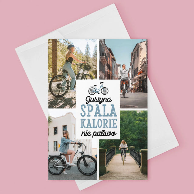 Fotokolaż: Spala Kalorie, Nie Paliwo - Kartka z Życzeniami