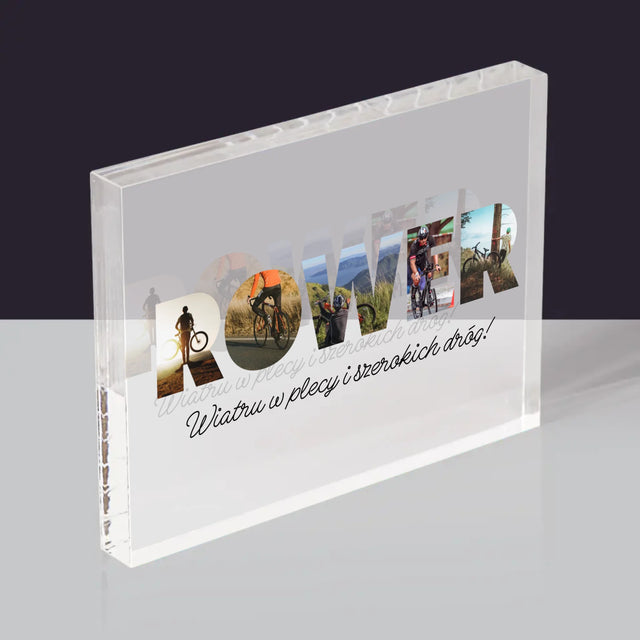Słowo Ze Zdjęć: Rower - Blok Akrylowy z Nadrukiem