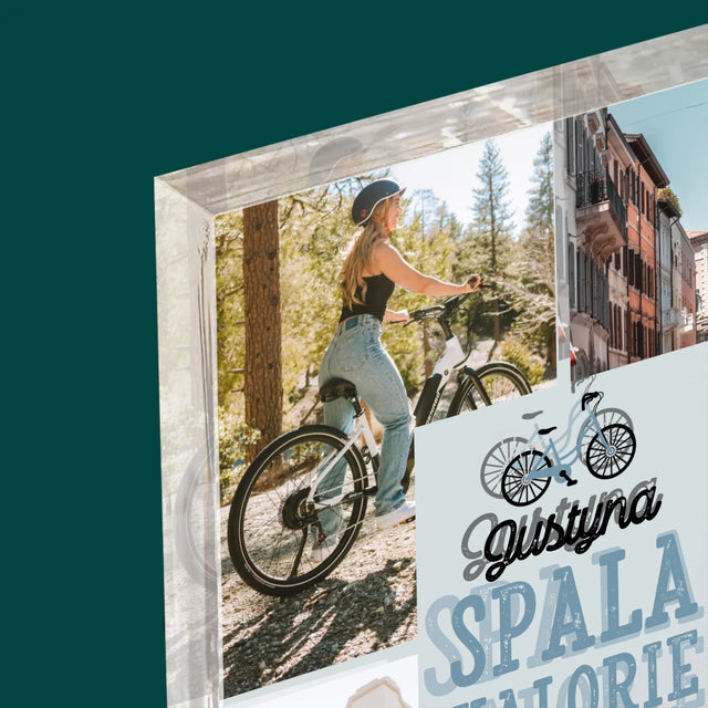 Fotokolaż: Spala Kalorie, Nie Paliwo - Blok Akrylowy z Nadrukiem