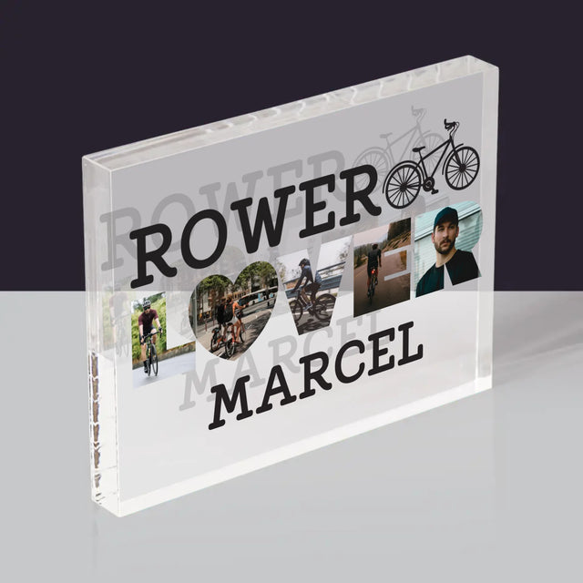 Słowo Ze Zdjęć: Rower Lover - Blok Akrylowy z Nadrukiem