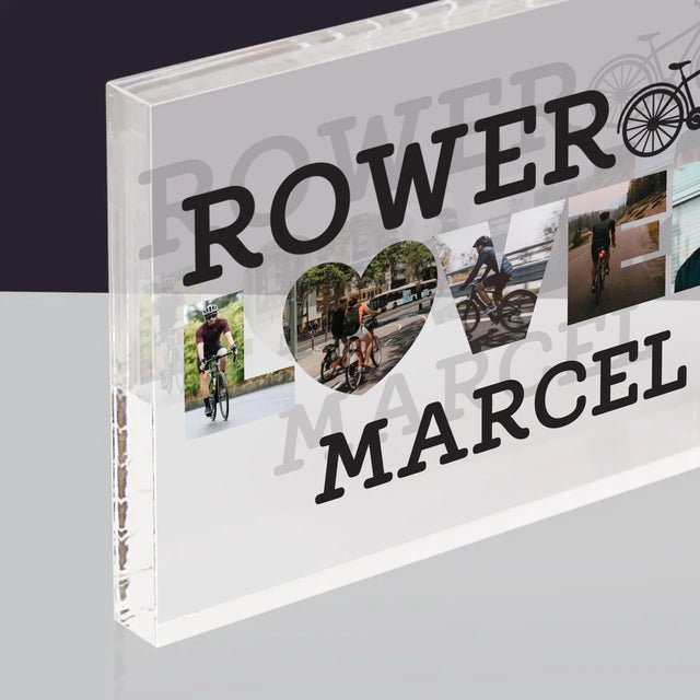 Słowo Ze Zdjęć: Rower Lover - Blok Akrylowy z Nadrukiem