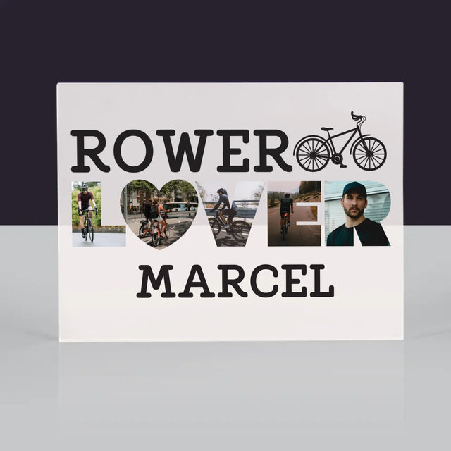 Słowo Ze Zdjęć: Rower Lover - Blok Akrylowy z Nadrukiem