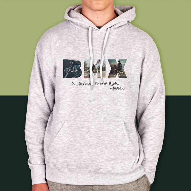 Słowo Ze Zdjęć: Bmx - Bluza Męska z Kapturem