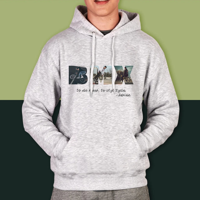 Słowo Ze Zdjęć: Bmx - Bluza Męska z Kapturem