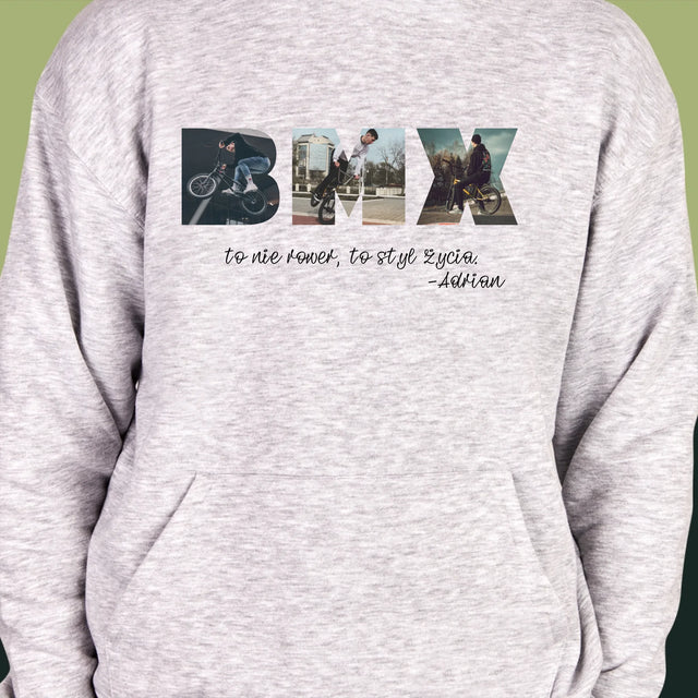 Słowo Ze Zdjęć: Bmx - Bluza Męska z Kapturem