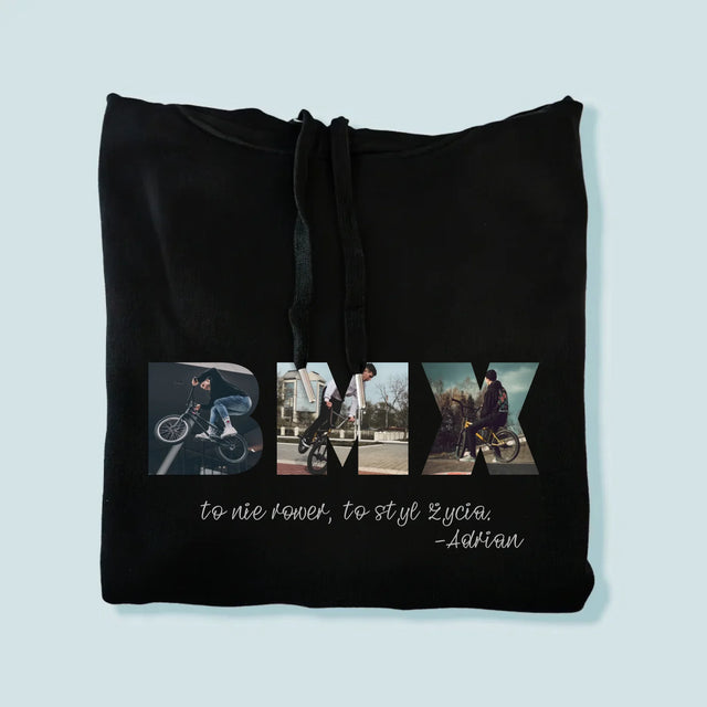 Słowo Ze Zdjęć: Bmx - Bluza Męska z Kapturem