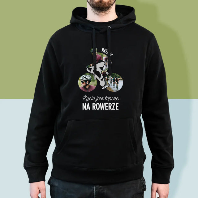 Kształt Ze Zdjęć: Życie Jest Lepsze Na Rowerze - Bluza Męska z Kapturem