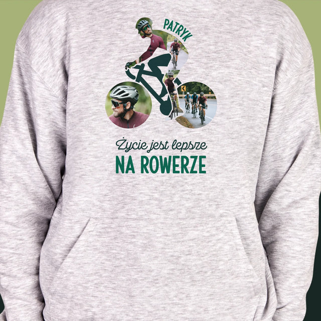 Kształt Ze Zdjęć: Życie Jest Lepsze Na Rowerze - Bluza Męska z Kapturem