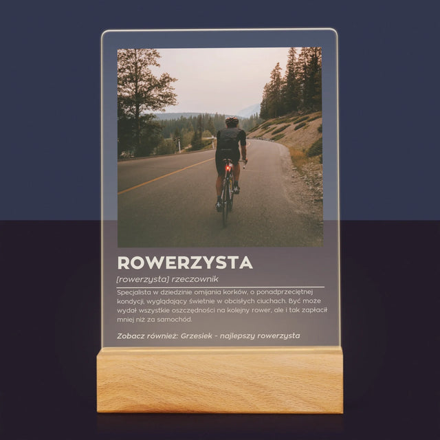 Zdjęcie I Podpis: Rowerzysta Definicja - Wydruk Na Szkle Akrylowym