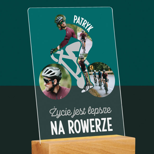 Kształt Ze Zdjęć: Życie Jest Lepsze Na Rowerze - Wydruk Na Szkle Akrylowym