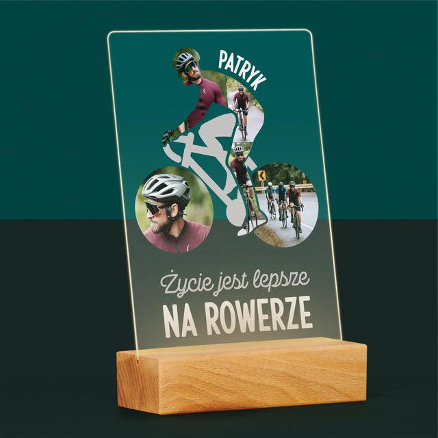Kształt Ze Zdjęć: Życie Jest Lepsze Na Rowerze - Wydruk Na Szkle Akrylowym