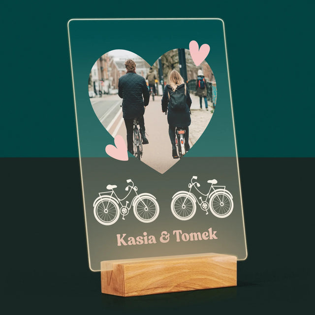 Zdjęcie I Podpis: Rowerowa Para - Wydruk Na Szkle Akrylowym